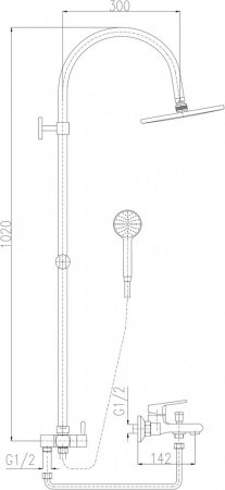 Душевая стойка Rav Slezak Colorado CO154.5/3
