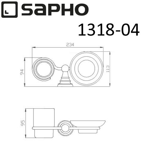 Стакан для ванной / мыльница Sapho DIAMOND 1318-04 бронза