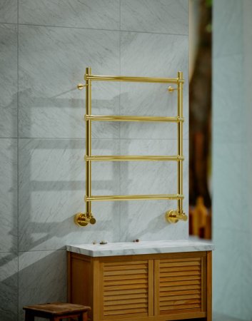 Полотенцесушитель водяной Margaroli Sole 4424704GON 72х53 золото