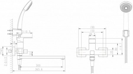 Смеситель универсальный Bravat Riffle F672106C-L хром