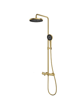 Душевая стойка со смесителем Vincea Rim VSFS-2RM1BG золото матовое