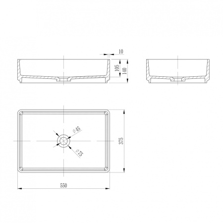 Раковина накладная ABBER Stein AS2634 белая матовая