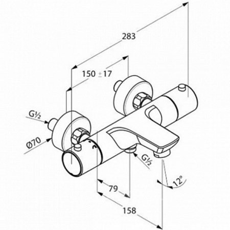 Термостат для ванны с душем Kludi Objekta 352010538 хром