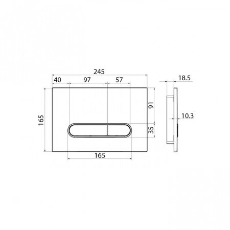 Кнопка смыва для унитаза IDDIS Unifix UNI71MBi77 черный матовый