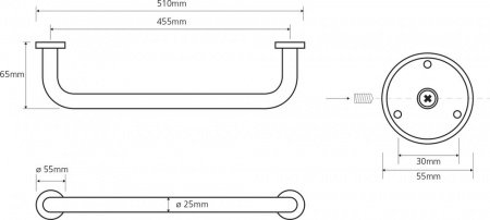 Поручень для ванной Bemeta Omega 102307052 Хром
