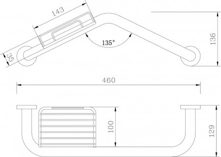 Поручень с мыльницей Rush Bianki BI76910 Хром