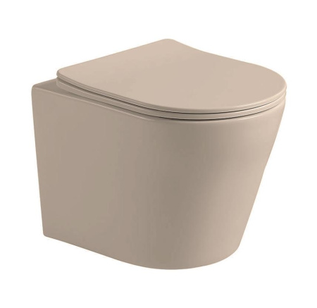 Унитаз подвесной безободковый Vincea Piatti VT1-11SMC капучино матовый, с сиденьем микролифт