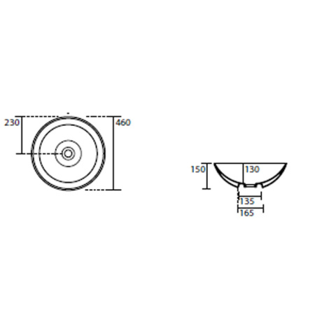 Раковина накладная 46см Kerasan Ciotola 430331 черный матовый