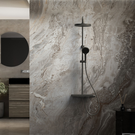 Душевая стойка с термостатом Vincea Inspire VSFS-3I12TMB черный матовый