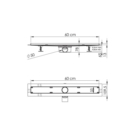 Душевой лоток Vincea SAY ALMIRA JASMIN 605.60.P.BUK, 60 см, хром