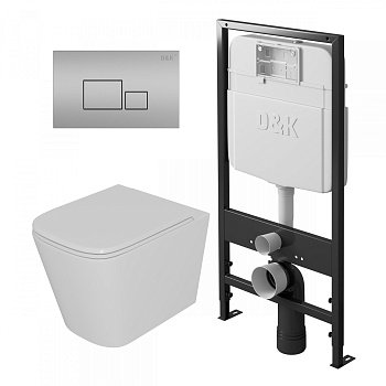 Комплект (инсталляция + унитаз + клавиша смыва) DQ Quadro DS1511604 белый