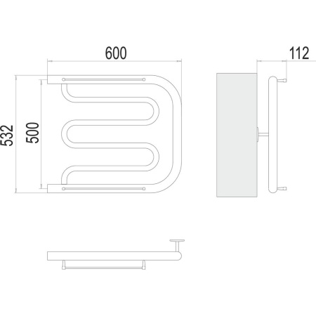 Полотенцесушитель водяной Terminus Фокстрот (1") БШ 50х60