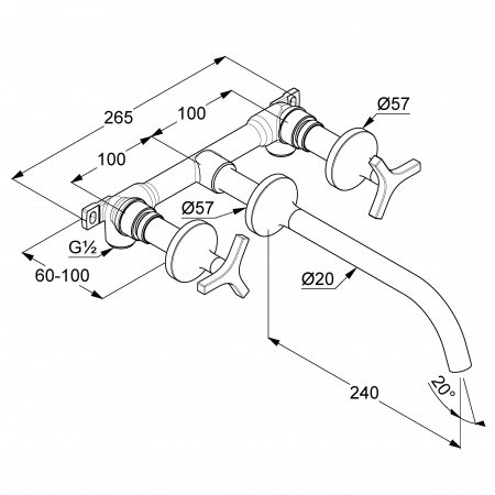 Смеситель для раковины Kludi Nova Fonte 201460539 хром