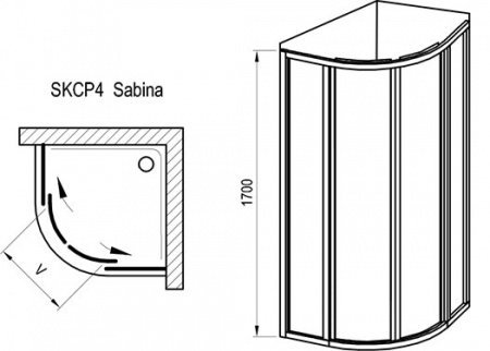 Душевой угол Ravak Supernova SKCP4 SABINA 90x90x170 профиль сатин, стекло матовое (для установки на глубокий поддон)