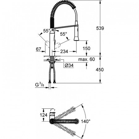 Смеситель для кухни Grohe K7 31379DC0 суперсталь