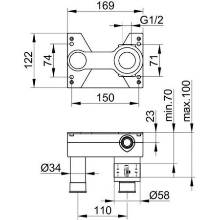 Встраиваемая часть для смесителей Keuco 59916000070