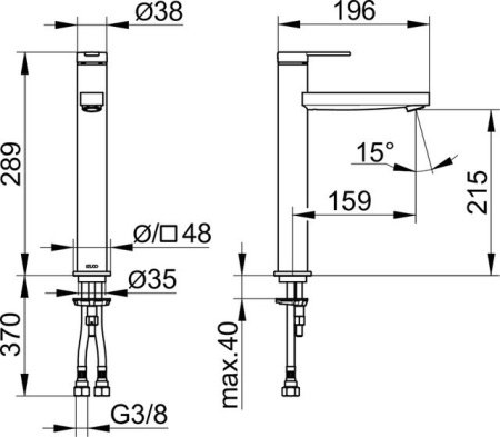Смеситель для раковины Keuco IXMO FLAT 59510013100 хром