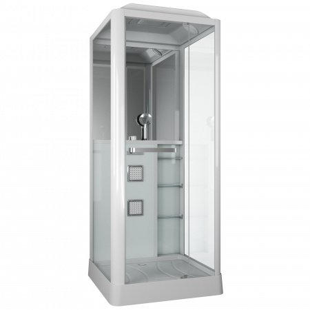 Душевая кабина Grossman GR-121 90x90x225 профиль белый, стекло прозрачное