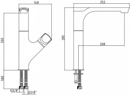 Смеситель для кухни E.C.A Myra 104118063EX белый/хром