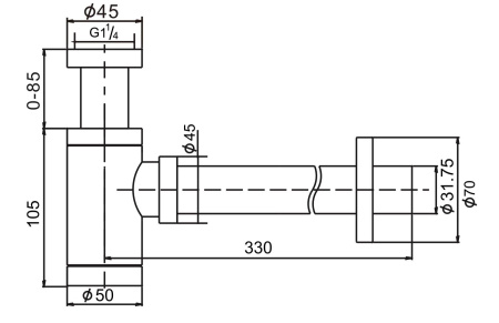 Сифон для раковины D&K DC9074 хром