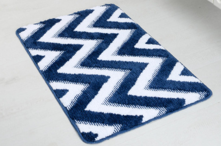 Коврик для ванной Fixsen River 1-ый, FX-5004M, темно-синий, 50х80 см.