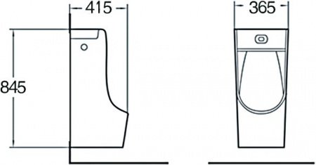 Писсуар подвесной SantiLine  SL-6003 белый, скрытый подвод воды
