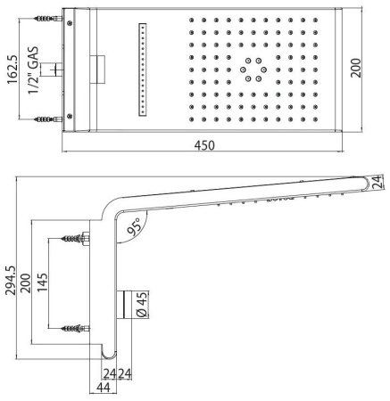 Верхний душ Bossini Elios I00590.030 хром