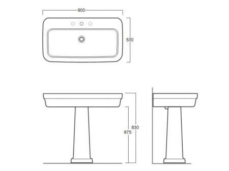 Раковина 90см Simas Evolution Evo12 Белая