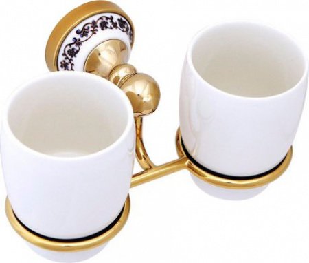 Стакан для зубных щеток Fixsen Bogema Gold FX-78507G Золото Белый