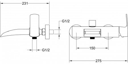 Смеситель для ванны с душем Timo Lumi 4214/00Y хром