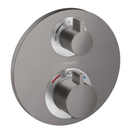 Термостат для душа на 2 потребителя Hansgrohe Ecostat S 15758340 хром черный шлифованный