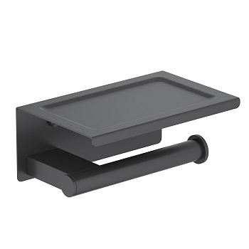 Держатель туалетной бумаги с полкой для телефона Timo Luiro 18543/03 черный матовый