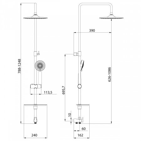 Душевая стойка Lemark Tropic LM8803C хром