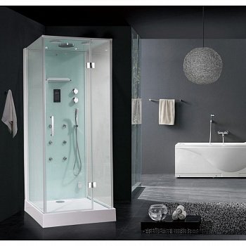 Душевая кабина Orans 86120S0 100x90x220 профиль белый, стекло прозрачное