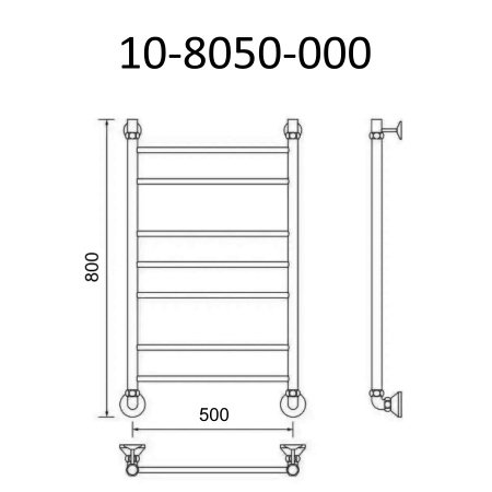 Полотенцесушитель водяной Маргроид Вид 10 80х50 хром