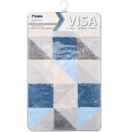 Коврик для ванной Fixsen Visa 1-ый, FX-5005X, серо-голубой, 50х80см