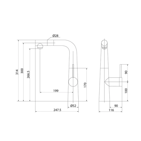 Смеситель для кухни IDDIS Pure PURBLPFi05 черный матовый