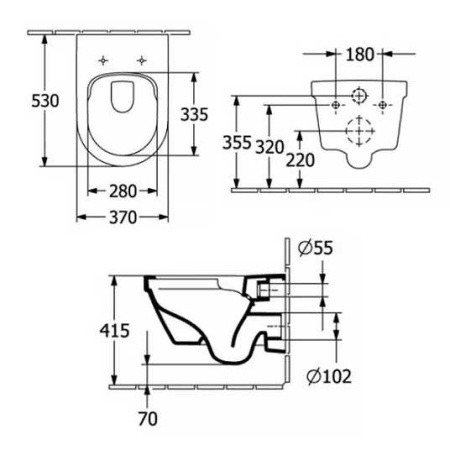 Унитаз подвесной безободковый Villeroy&Boch Architectura Pack 4694CL01 с сиденьем микролифт