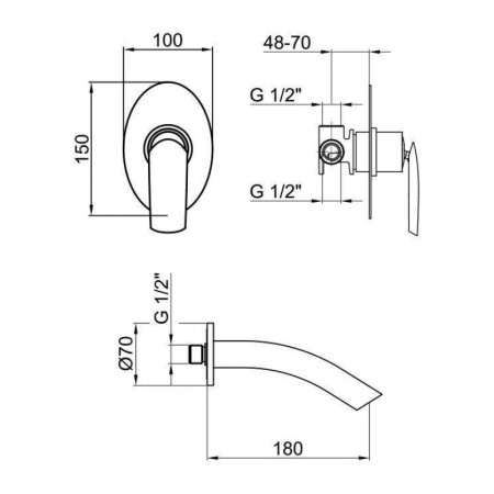 Смеситель для раковины Webert Aria AI830606560, черный