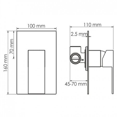 Смеситель для душа WasserKraft Abens 2051 черный матовый