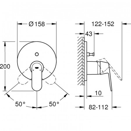 Смеситель для душа Grohe Eurosmart Cosmopolitan 24045000 хром