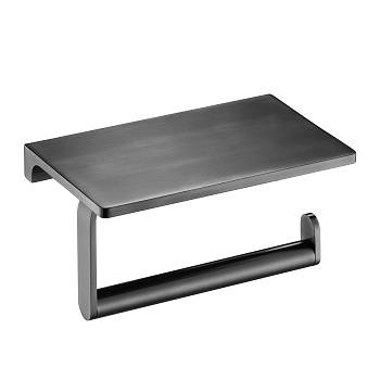 Держатель туалетной бумаги с полкой Benesque Lumiere 70010103 черный брашированный