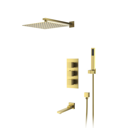 Душевая система встраиваемая с термостатом D&K Bayern.Liszt DA2515607A04, матовое золото