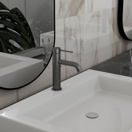 Смеситель для раковины Vincea Desire City VBF-2C1GM вороненая сталь