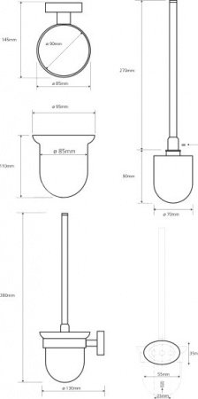 Ершик для унитаза Bemeta Oval 118413011 Хром
