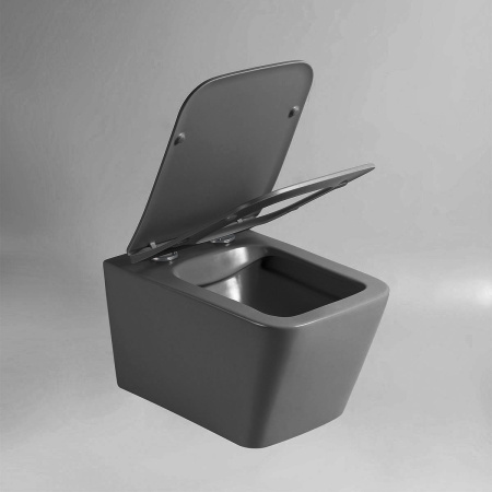 Унитаз подвесной безободковый Vincea Q-Line VT1-12MA антрацит матовый, с сиденьем микролифт