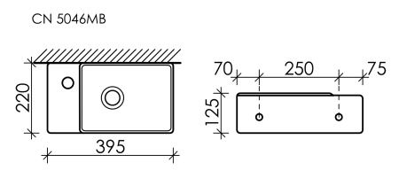 Раковина подвесная 40см Ceramica Nova Element CN5046MB черный матовый