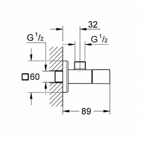 Вентиль запорный Grohe Eurocube 22013000 хром