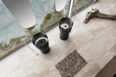 Раковина напольная 45см ABBER Kristall AT2701Onyx-H черный