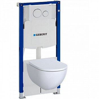 Унитаз с инсталляцией подвесной GEBERIT Acanto 500.301.KJ.A с горизонтальным выпуском